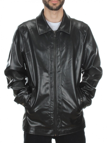 P2149 BLACK Куртка из эко-кожи мужская размер 48 российский