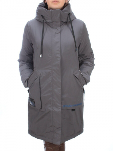 21-968 DK. GRAY Пальто женское зимнее (200 гр. холлофайбера) размер 50