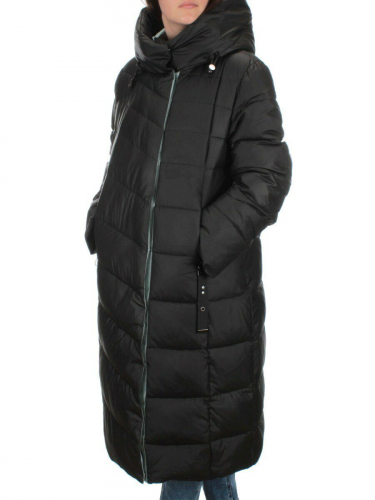 H-9196 BLACK Пальто зимнее женское (200 гр .холлофайбер) размер 50