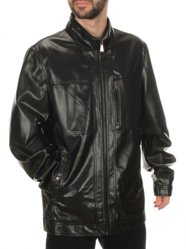 P2147 BLACK Куртка из эко-кожи мужская размер 48 российский