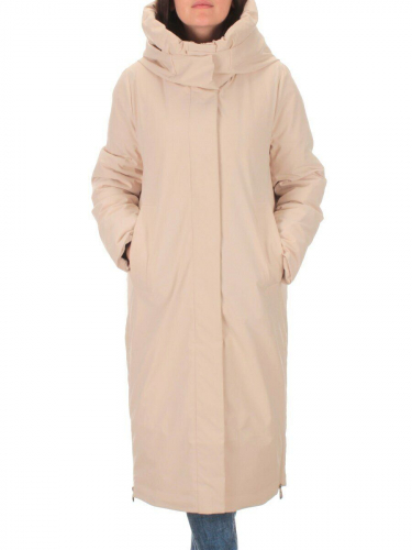 22377 BEIGE Пальто зимнее женское облегченное (150 гр. холлофайбера) размер S - 46 российский