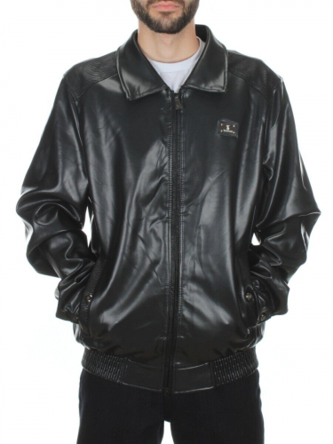 P2117 BLACK Куртка из эко-кожи мужская размер 48 российский