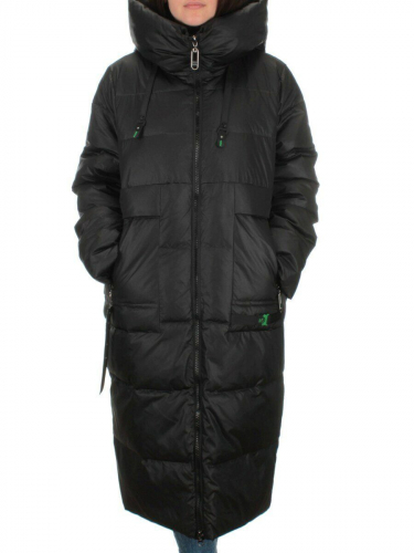 H-2206 BLACK Пальто зимнее женское (200 гр .холлофайбер) размер 50