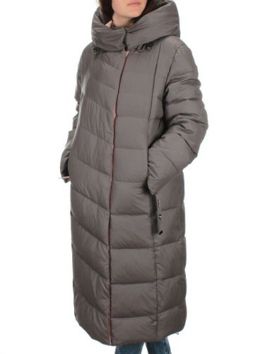 H-9196 GRAY/VIOLET Пальто зимнее женское (200 гр .холлофайбер) размер 50