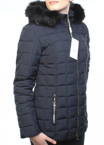 1678 DK. BLUE Куртка женская зимняя (холлофайбер, искусственный мех) размер 42