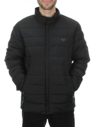 8747 BLACK Куртка мужская зимняя облегченная (150 гр. холлофайбер) размер 54