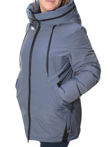 21-977 GRAY/BLUE Куртка зимняя женская (200 гр. холлофайбера) размер 48