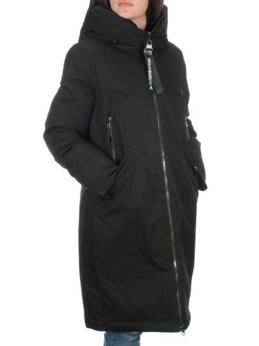 2316 BLACK Пальто зимнее женское (200 гр. холлофайбера) размер 46