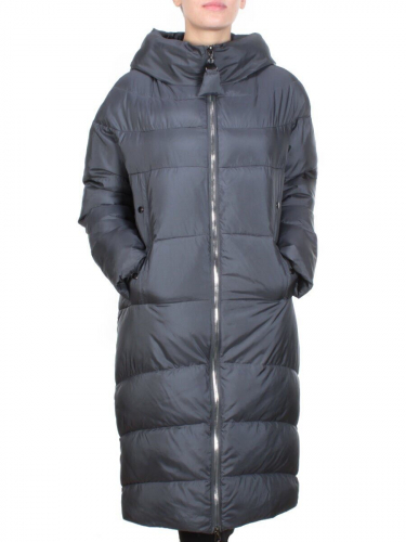 9257 DARK GRAY Пальто зимнее женское MELISACITI (200 гр. холлофайбера) размер 52