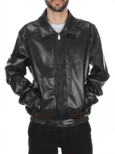 P2108 BLACK Куртка из эко-кожи мужская размер 48 российский