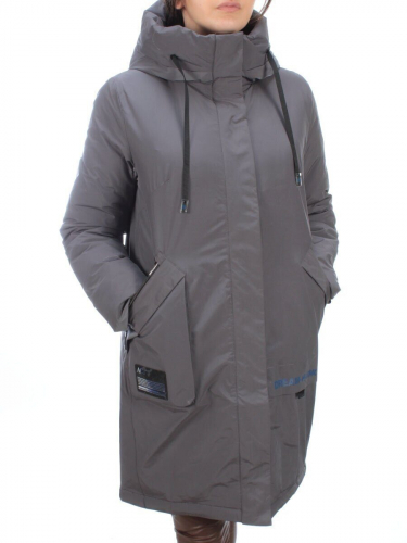 21-968 DK. GRAY Пальто женское зимнее (200 гр. холлофайбера) размер 50