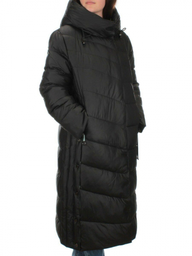 H-9196 BLACK Пальто зимнее женское (200 гр .холлофайбер) размер 50