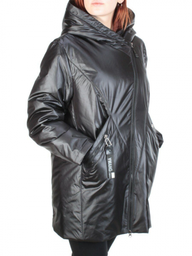 22-308 BLACK Куртка демисезонная женская AKiDSEFRS (100 гр.синтепона) размер 54