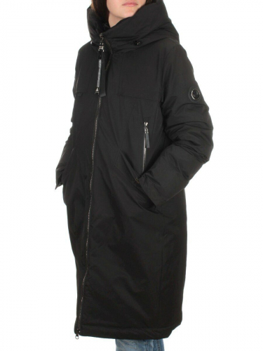 2316 BLACK Пальто зимнее женское (200 гр. холлофайбера) размер 46