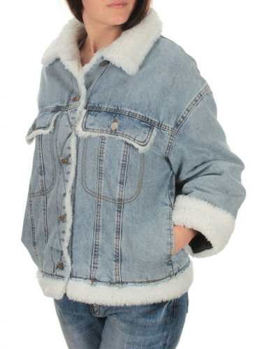 626420056008A61803 BLUE Куртка джинсовая женская, утепленная (77.6% хлопок, 22.4% полиэстер) размер S - 42/44 российский