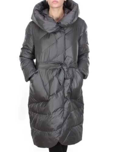 2237 DARK GRAY Пальто женское зимнее AKIDSEFRS (200 гр. холлофайбера) размер 58