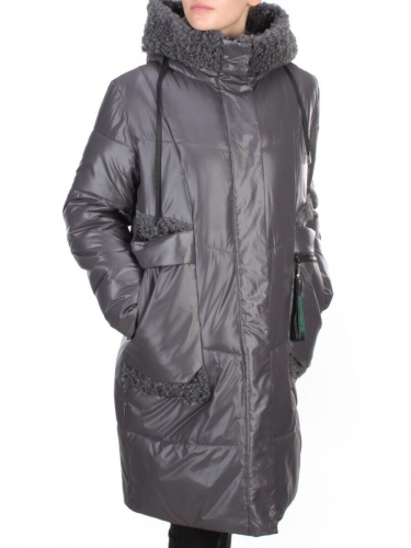21-985 DARK GRAY Пальто зимнее женское AIKESDFRS (200 гр. холлофайбера) размер 50