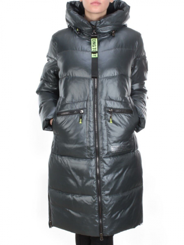 YR-989 DARK GREEN Пальто зимнее женское АЛИСА (200 гр. холлофайбера) размер 50/52