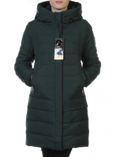 M-1820 DK. GREEN Пальто зимнее женское (холлофайбер) размер S - 42 российский