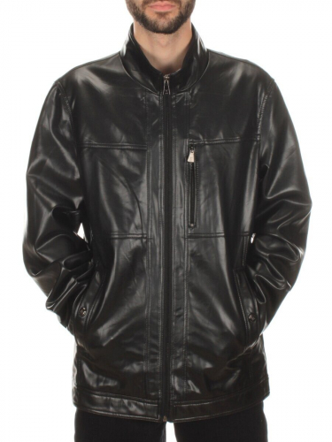 P2147 BLACK Куртка из эко-кожи мужская размер 48 российский