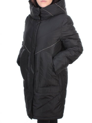 9915 BLACK Пальто женское зимнее JEARLIDER (200 гр. холлофайбера) размер 48 российский