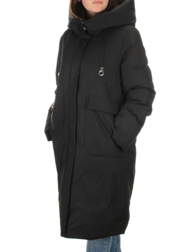 EAC218 BLACK Пальто зимнее женское (200 гр. холлофайбера) размер 50 идет на 50/52 российский