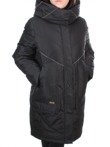 9915 BLACK Пальто женское зимнее JEARLIDER (200 гр. холлофайбера) размер 48 российский