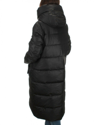 H-2208 BLACK Пальто зимнее женское (200 гр .холлофайбер) размер 50