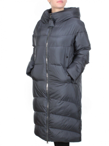 9257 DARK GRAY Пальто зимнее женское MELISACITI (200 гр. холлофайбера) размер 52