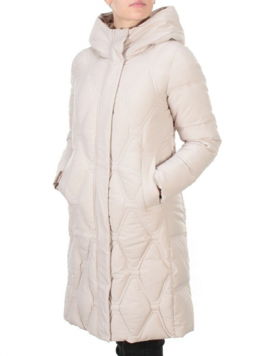 2158 BEIGE Пальто зимнее облегченное женское YINGPENG (150 гр .холлофайбер) размер S - 42российский