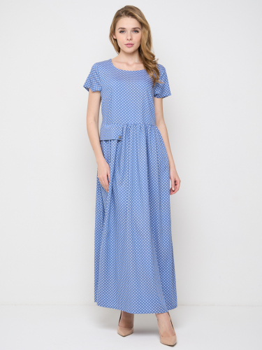 Платье NewVay 5231-3746-Р голубой горошек