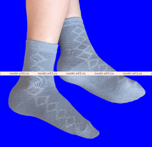 5 ПАР - ЮстаТекс носки подростковые 1с8 (3с35) хлопок с лайкрой серые