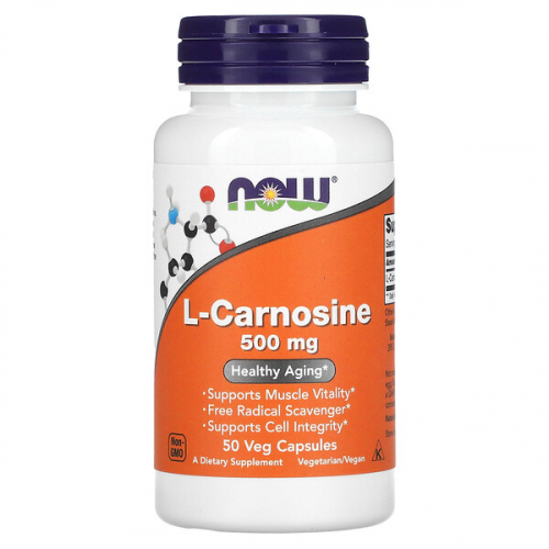 NOW Foods, L-карнозин, 500 мг, растительных капсул