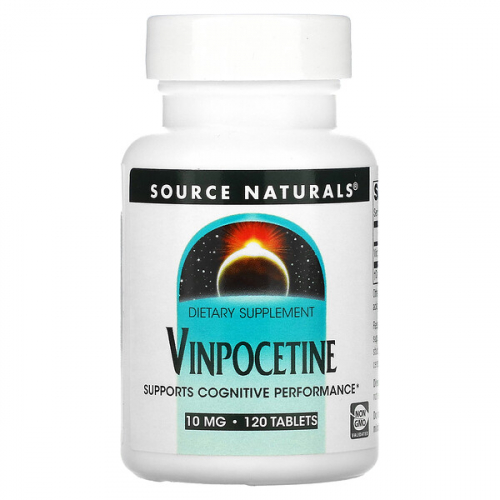 Source Naturals, винпоцетин, 10 мг, 120 таблеток