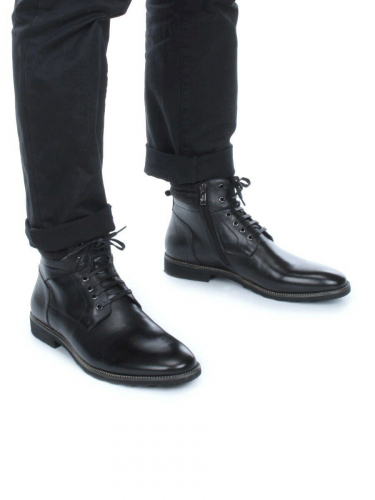 01-H9041-D11-SW3 BLACK Ботинки демисезонные мужские (натуральная кожа)