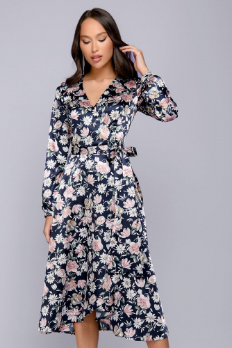 Платье 1001 DRESS #769397Темно-синий (принт)