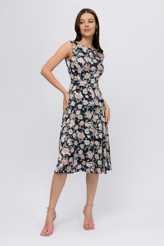 Платье 1001 DRESS #904270Темно-синий (принт)