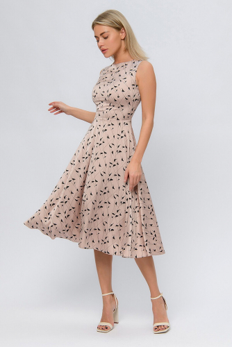 Платье 1001 DRESS #907366Бежевый (принт)