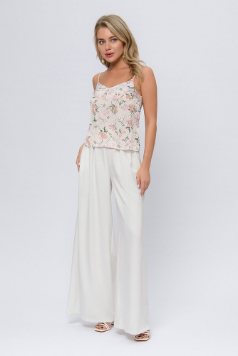 Топ розовый с принтом на бретелях 1001 DRESS #908053Розовый (принт)