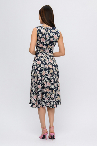 Платье 1001 DRESS #904270Темно-синий (принт)