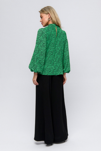 Блуза 1001 DRESS #909172Зеленый (принт)