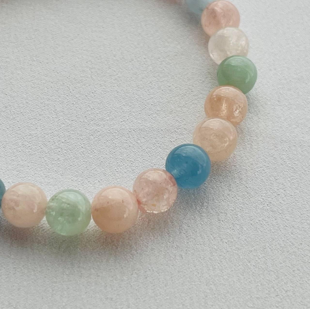 Радуга Самоцветов Браслет из Берилла, Аквамарина и Морганита