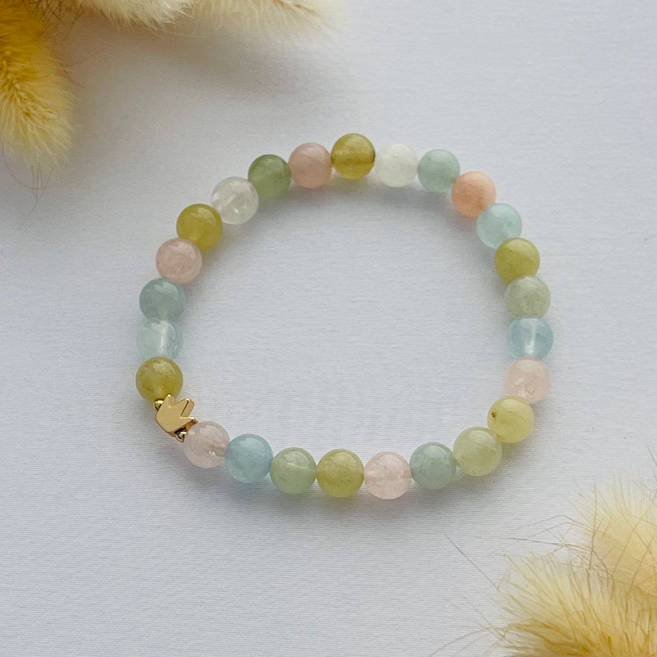 Радуга Самоцветов Браслет из Берилла микс со вставкой