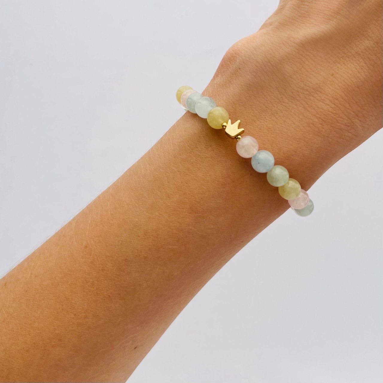 Радуга Самоцветов Браслет из Берилла микс со вставкой