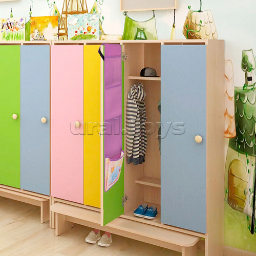 Кармашки-органайзер в шкафчик для детского сада, 5 карманов, 21х68 см, 