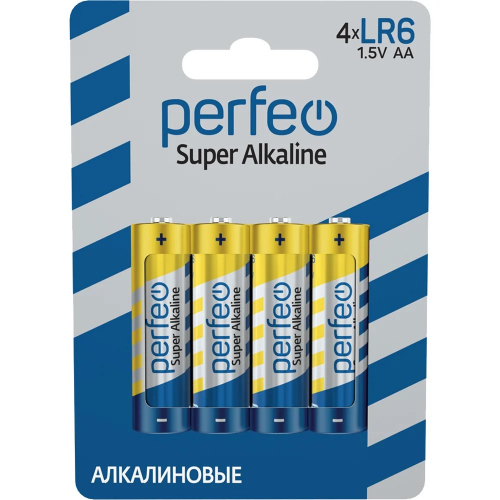 Батарейка Perfeo LR06 AA Super Alkaline 4BL (4/120) (480)
