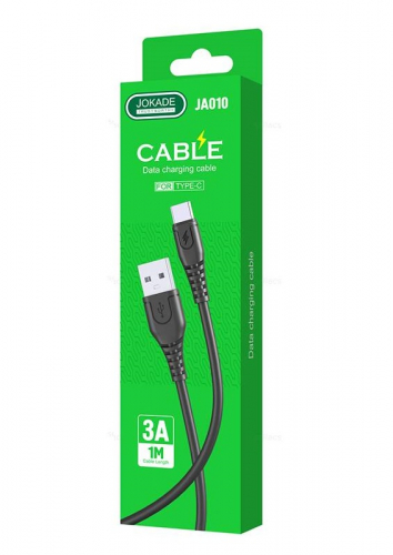 Кабель Jokade JA010 USB A, Type-C, ПВХ, 3А, черный, 1м, коробка