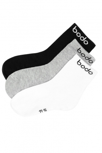 Носки 3 пары BODO-S #253118 26-8U Белый/черный/серый