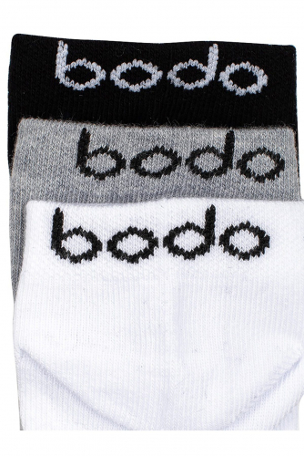 Носки 3 пары BODO-S #245837 26-1U Черный/серый меланж/белый