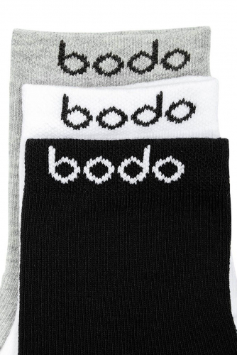 Носки 3 пары BODO-S #253118 26-8U Белый/черный/серый